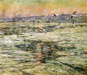 Blue Night Oil painting by Ernest Lawson