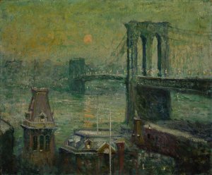 Brooklyn Bridge by Ernest Lawson Oil Painting