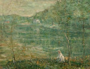 By the River by Ernest Lawson Oil Painting