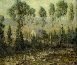 House by a Stream by Ernest Lawson - Oil Painting Reproduction