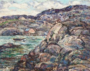 Rocky Coast, Nova Scotia by Ernest Lawson Oil Painting