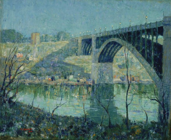 Spring Night, Harlem River by Ernest Lawson - Hand-Painted Oil Painting Reproduction