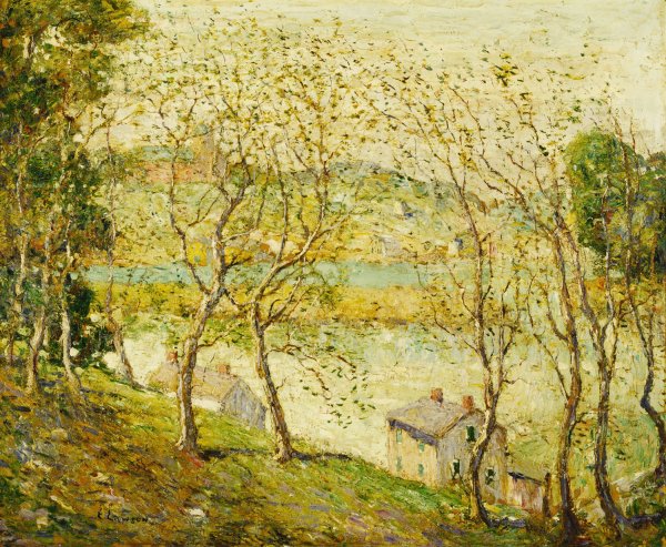 Springtime, Harlem River  by Ernest Lawson - Hand-Painted Oil Painting Reproduction