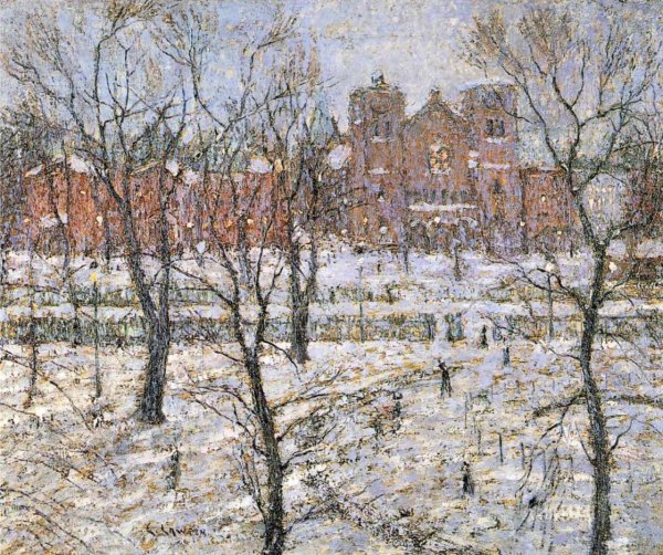 Main Product Photo of Stuyvesant Square in Winter Painting by Ernest Lawson