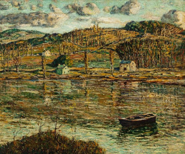 Sunlight on the Harlem River  by Ernest Lawson - Hand-Painted Oil Painting Reproduction