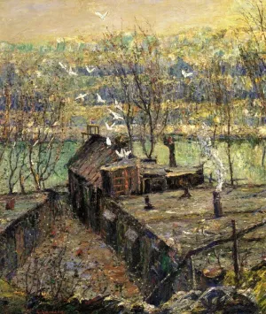 The Pigeon Coop painting by Ernest Lawson