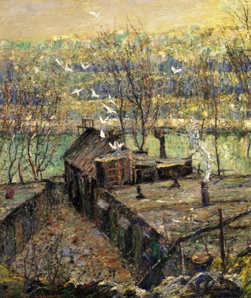 Main Product Photo of The Pigeon Coop Painting by Ernest Lawson