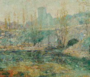 The Pond and Gapstow Bridge, New York City by Ernest Lawson Oil Painting