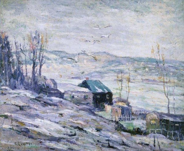 Windy Day, Bronx River by Ernest Lawson - Hand-Painted Oil Painting Reproduction