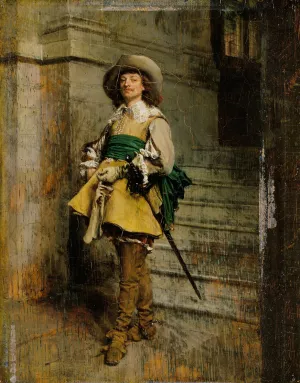 A Cavalier; Time of Louis XIII by Ernest Meissonier Oil Painting