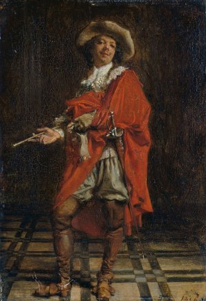 A Cavalier; Time of Louis XIV by Ernest Meissonier Oil Painting