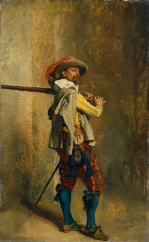 A Musketeer; Time of Louis XIII by Ernest Meissonier Oil Painting