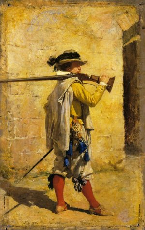 A Sentinel; Time of Louis XIII by Ernest Meissonier Oil Painting