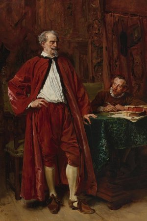 Diderot and his scribe by Ernest Meissonier Oil Painting