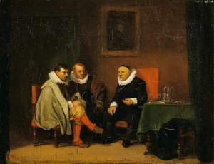 Dutch Burghers by Ernest Meissonier Oil Painting