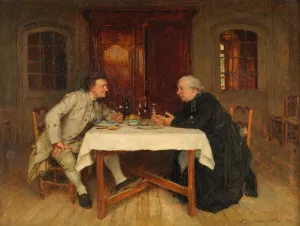Le vin du cure by Ernest Meissonier Oil Painting