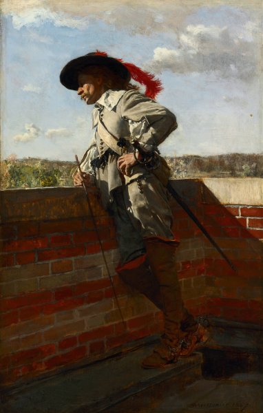 Main Product Photo of On a Terrace  Painting by Ernest Meissonier
