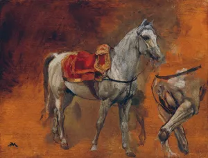Studien eines Schimmels by Ernest Meissonier Oil Painting