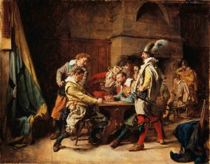The Lost Game by Ernest Meissonier Oil Painting