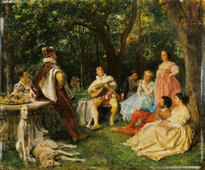 The Recital by Ernest Meissonier Oil Painting