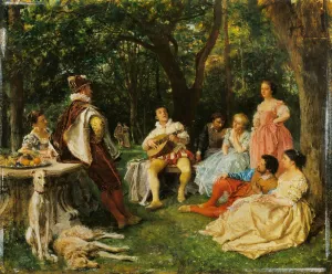 The Recital by Ernest Meissonier Oil Painting