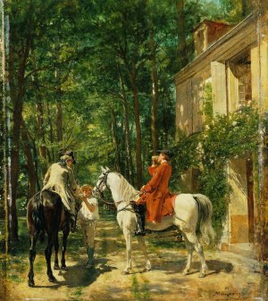 The Roadside Inn by Ernest Meissonier Oil Painting