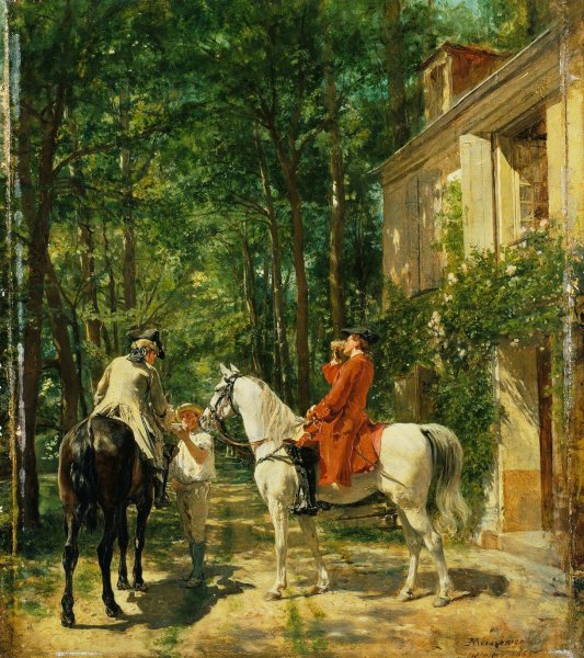 Main Product Photo of The Roadside Inn  Painting by Ernest Meissonier