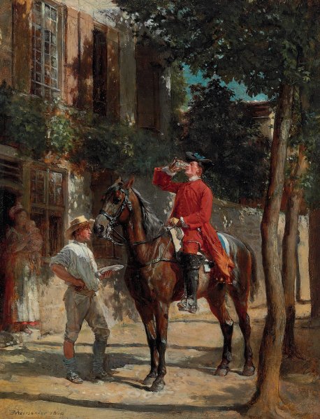 Main Product Photo of The Stirrup Cup  Painting by Ernest Meissonier