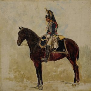Un Cuirassier by Ernest Meissonier Oil Painting