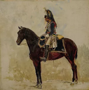 Un Cuirassier by Ernest Meissonier Oil Painting