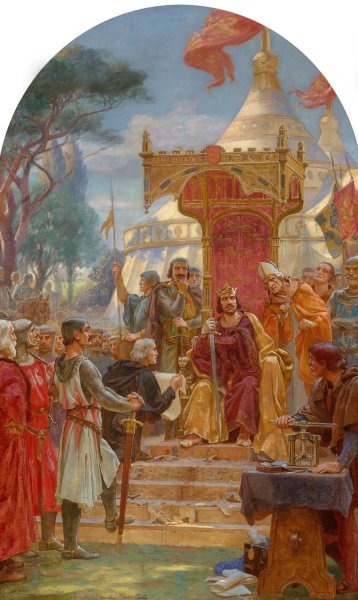 Main Product Photo of King John granting Magna Carta Painting by Ernest Normand