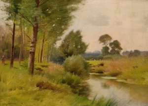 On The Housatonic River, Connecticut by Ernest Parton Oil Painting