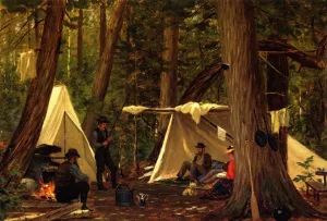 Camp at Mooeshead Lake, Maine by Ernest Wadsworth Longfellow Oil Painting