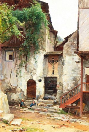 Aus Tirol by Ernestine Von Kirchsberg Oil Painting