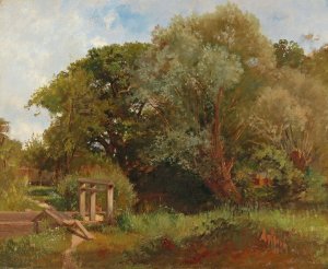 By the Mill Weir by Ernestine Von Kirchsberg Oil Painting