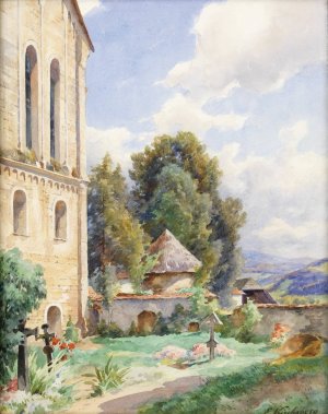 Gurker Dom by Ernestine Von Kirchsberg Oil Painting