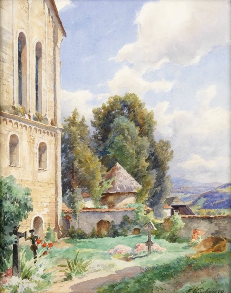 Gurker Dom by Ernestine Von Kirchsberg - Hand-Painted Oil Painting Reproduction