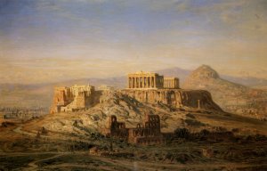 The Acropolis Athena Oil painting by Ernst Carl Eugen Koerner