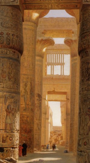 The Temple of Karnak by Ernst Carl Eugen Koerner Oil Painting