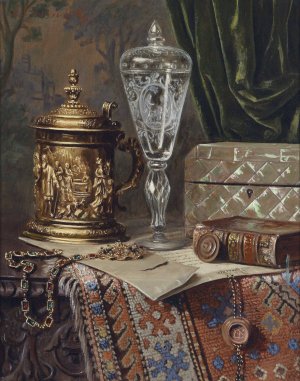 Antiquitatenstillleben by Ernst Czernotzky Oil Painting