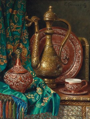 Orientalisches Stillleben by Ernst Czernotzky Oil Painting