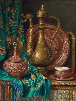 Orientalisches Stillleben by Ernst Czernotzky Oil Painting