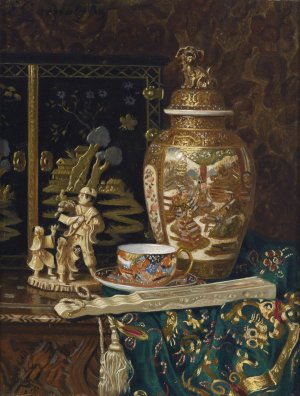 Stillleben Mit Chinesischen Ziergegenstanden by Ernst Czernotzky Oil Painting