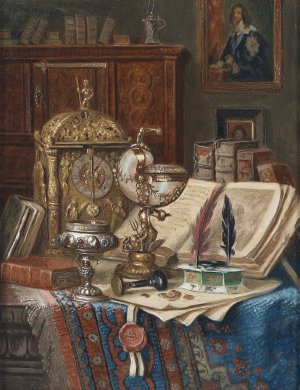 Stillleben Mit Muschelpokal by Ernst Czernotzky Oil Painting