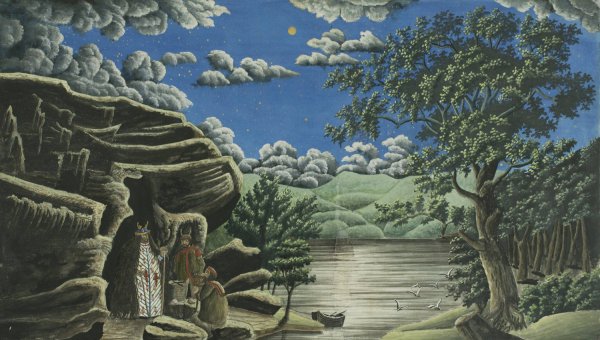 The Sorceress of the Yakuts in North East Asia by Ernst Damitz - Hand-Painted Oil Painting Reproduction
