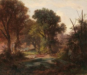 Waldstudie by Ernst Erwin Oehme Oil Painting