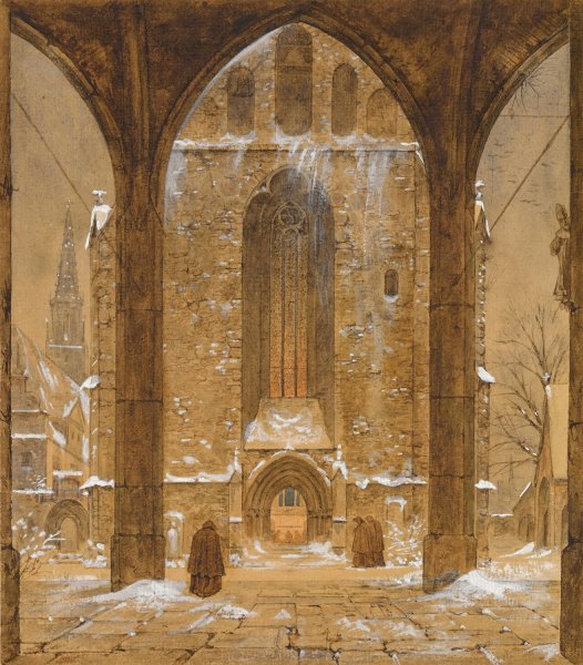Main Product Photo of Cloister in Winter Painting by Ernst Ferdinand Oehme
