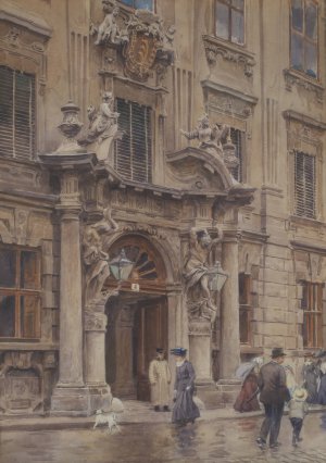Das Portal Des Palais Kinsky by Ernst Graner Oil Painting