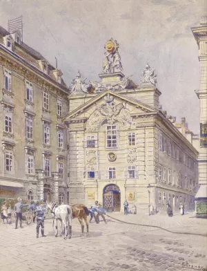 Feuerwache Am Hof Wien Oil painting by Ernst Graner