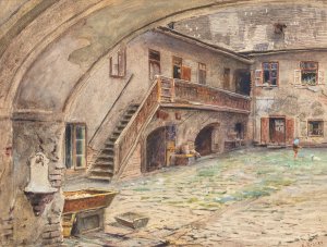 Hof in der Kahlenbergerstrase by Ernst Graner Oil Painting